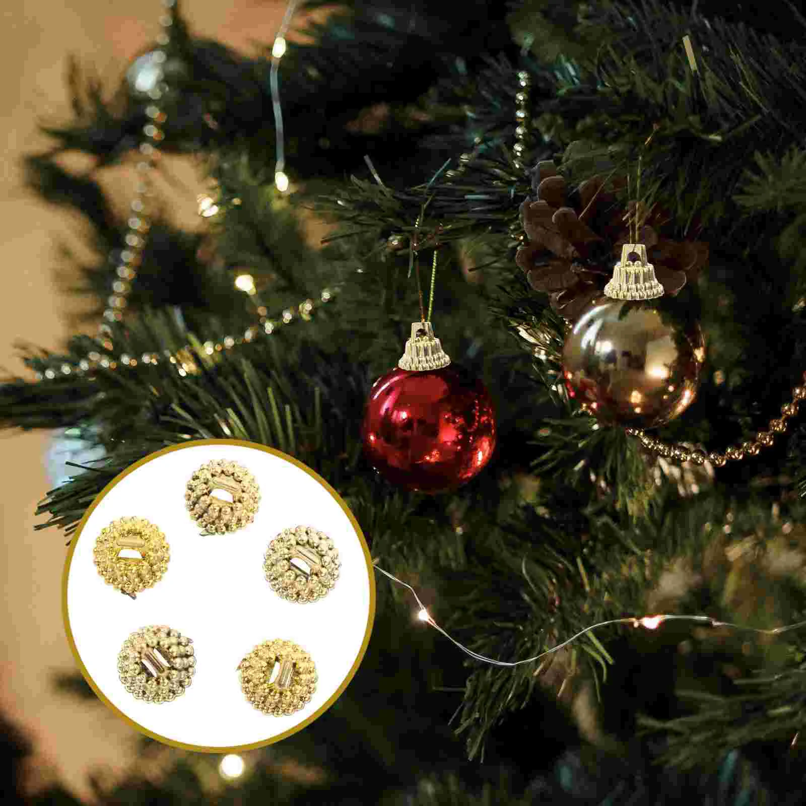 

of Round Christmas Balls Caps Xmas Ball Hanging Ornaments Removable Metal Cap Christmas Tree Pendants Home Decor New Year