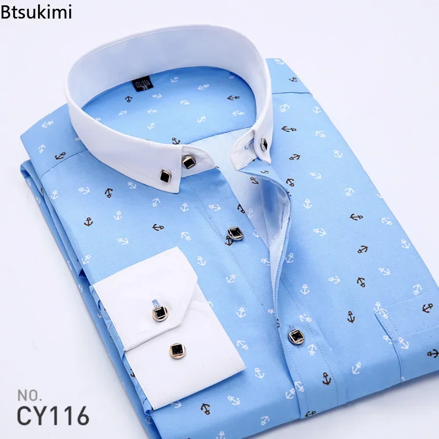 Men's Plaid Shirts Long Sleeve Spring Autumn Thin Male Casual Shirt Man Printed Dress Shirt Stripe Business Shirts Male dress shirts men casual shirts