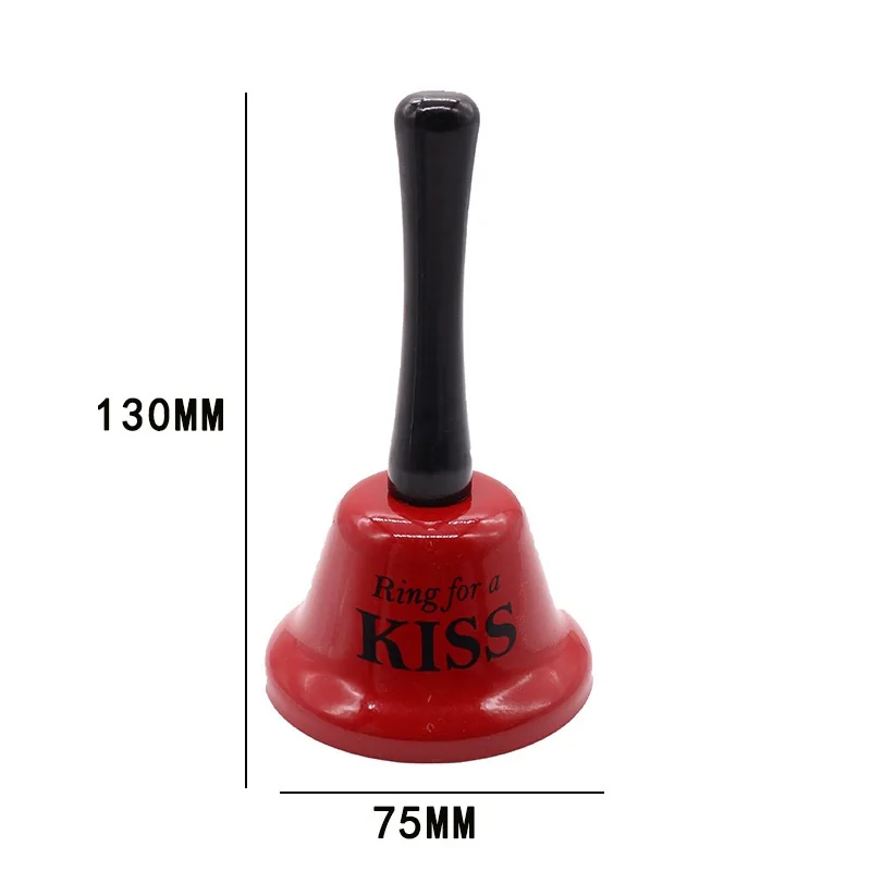 Handheld Red Funny Bell Ring Creative Manual Sex Kiss Hand Metal Bell Toy For Adult Valentine Party Bar Desktop Supplies