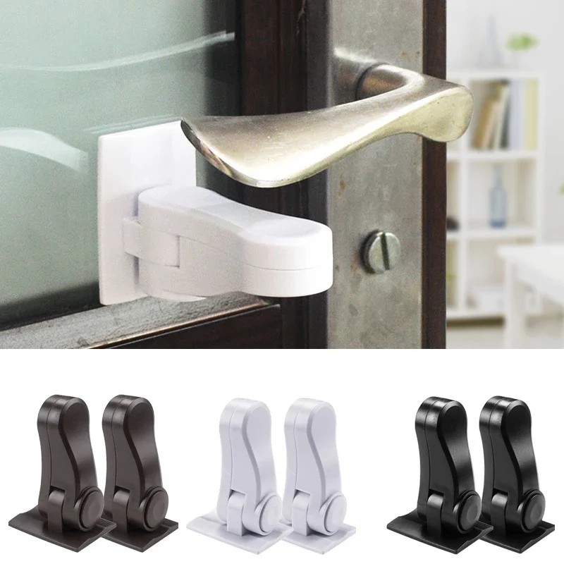 Baby Safety Lock Door Lever Lock Safety Child Proof Doors Adhesive Lever Handle Cabinet Locks 1pc cabinet lock child lock door lock safety lock door window lock