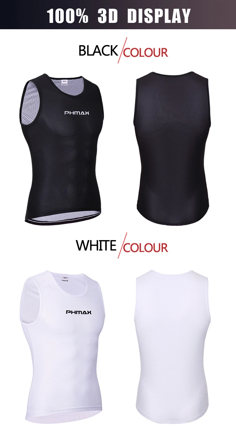 Description Picture 6 of itemPHMAX Cycling Vest Breathable Mesh Cycling Underwear Summer Quick Dry Cycling Base Layer Light Soft Men Women
