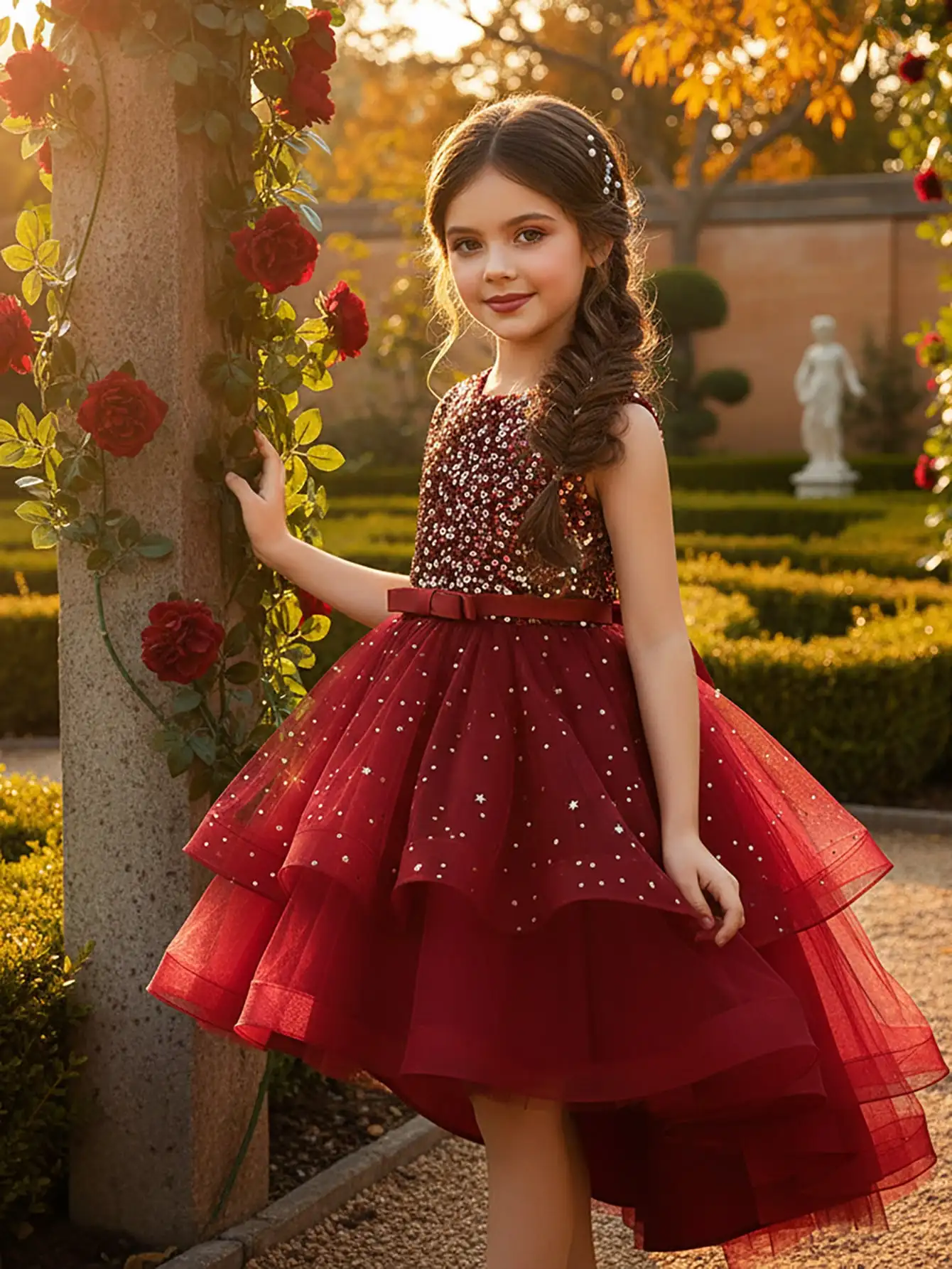 Baby Mädchen Prinzessin Blumen Pailletten Kleid Schulterfrei Kleinkind Kind Tüll Vestido Party Hochzeit Festzug Babykleidung 3-12 Jahre
