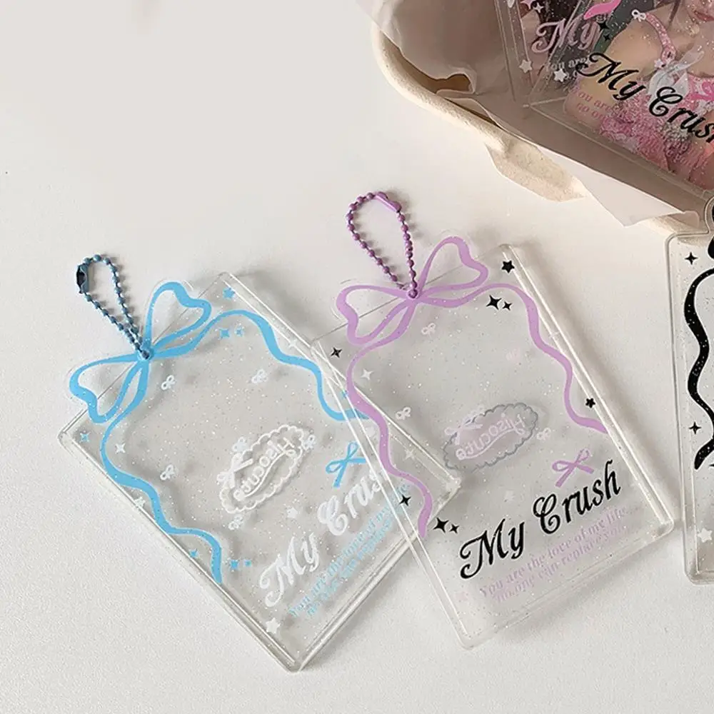 INS Bowtie Acrylic Photocard Holder Korean Ins Idols Photo Frame 3 Inch Cute Sweet Card Desktop Decor Card Sleeve 4