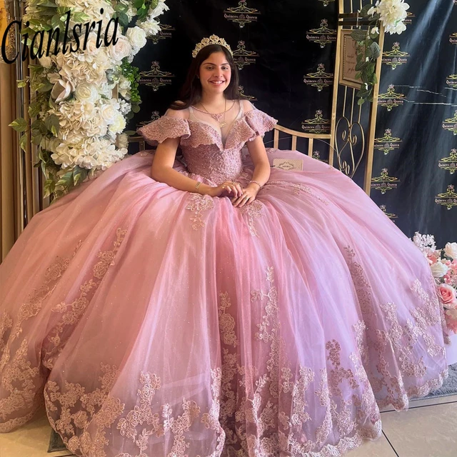 Fanshao pd101 Quinceanera Dresses Flowers Tulle Ball Gowns Sparkly Tulle  Sweet 16 Year Princess Dresses For 15 Years Vestidos - AliExpress