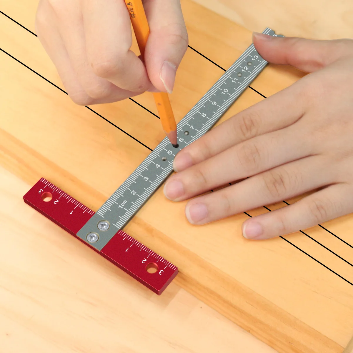 170x85mm Aluminum T-Square for Woodworking, Professional Marking and Measuring Ruler