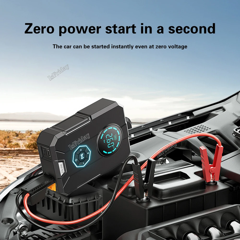 5 In 1 Car Jump Starter Air Pump Power Bank Portable Air Compressor Cars Battery Starters Starting Auto Tyre Inflator