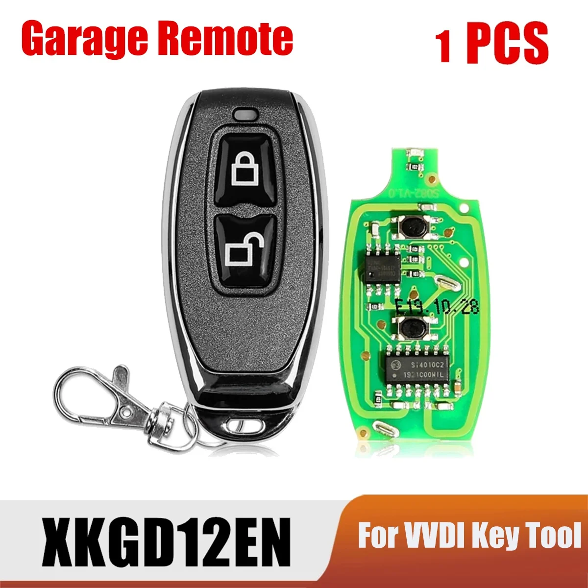 Xhorse 범용 와이어 차고 문짝 원격 키 포브, VVDI 키 도구용 2 버튼, XKGD12EN