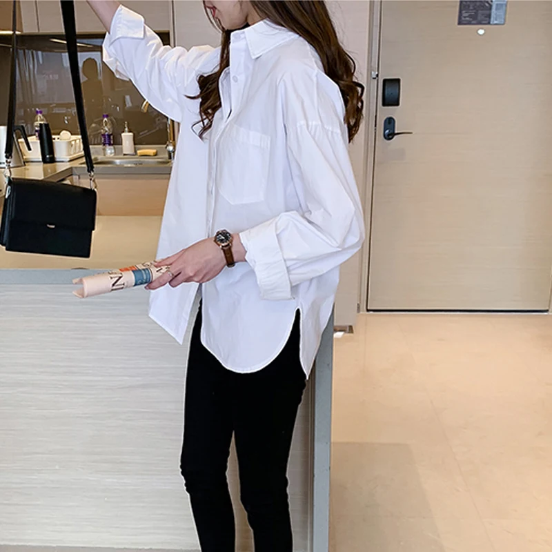New Oversize Blouse White Long Shirt Women Plus Size 4xl Loose Temperament Long  Sleeve Shirt Cotton Bottoming Casual Tops 13038 - Women Shirt - AliExpress