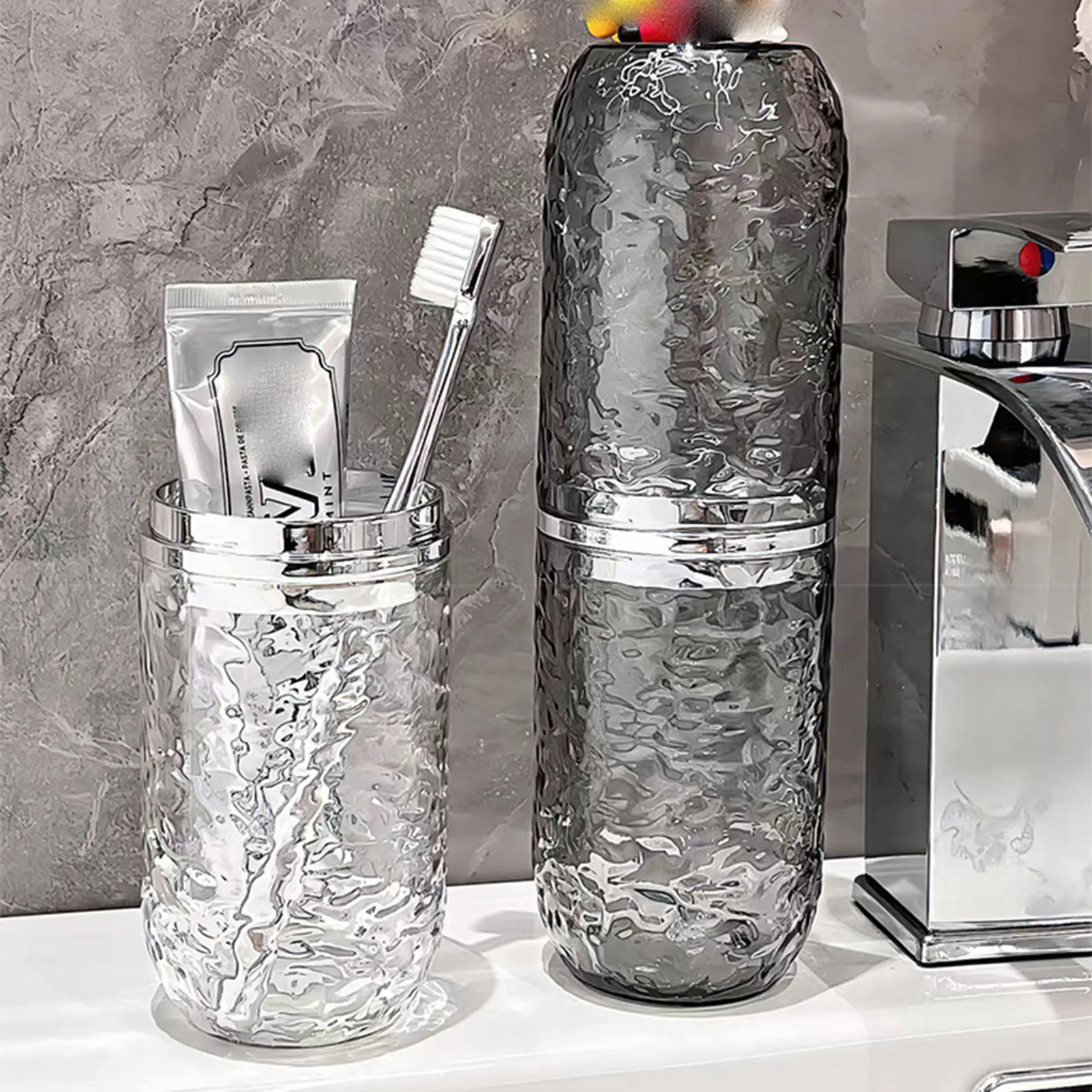 Portable Toothbrush Holder and Storage Cup Set