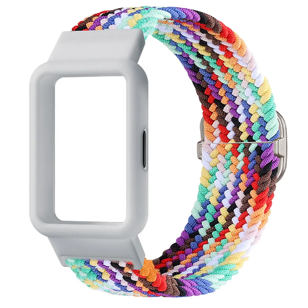 Adjustable Nylon Loop Sport Strap and Protective Case for Fitness Tracker Watch