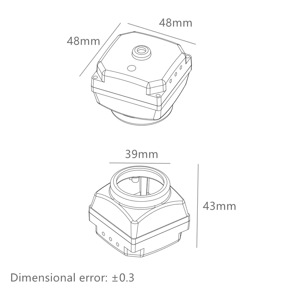 Rear and side view of the camera with cable connections visible
