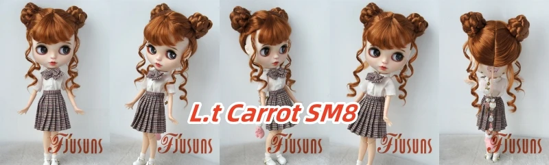 JD729 8-9inch 9-10inch Chinese Twin Buns Synthetic Mohair BJD Wigs 1/3 SD DOD Bltythes Doll Accessories