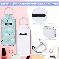 10pcs DIY Sublimation Lipstick Sleeve Keychains, Blank Lipstick Holder, Protective Lipstick Cases for Women's Ornament Supplies 2
