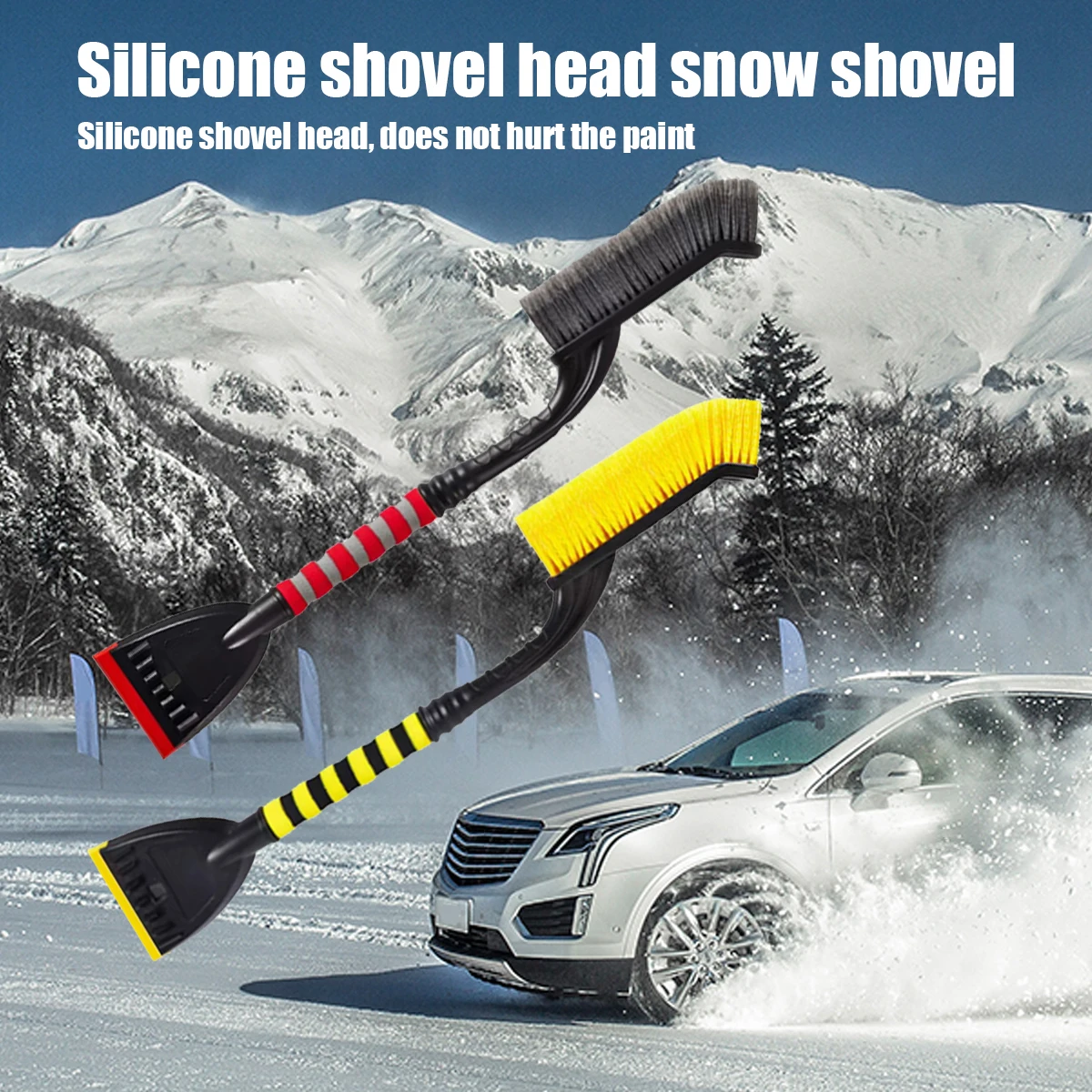Winter Auto Cleaning Brush EVA Foam Handle Multipurpose Snow Cleaning Brush Detachable Ice Scraper Emergency Snow Remover Shovel