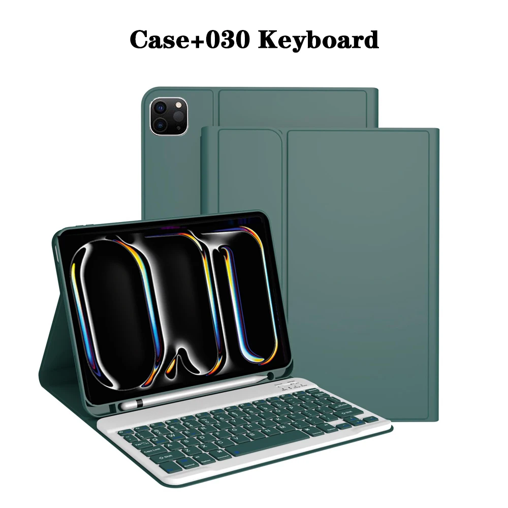 Enhanced Keyboard Case with Detachable Magnetic Cover and Integrated Pencil Holder