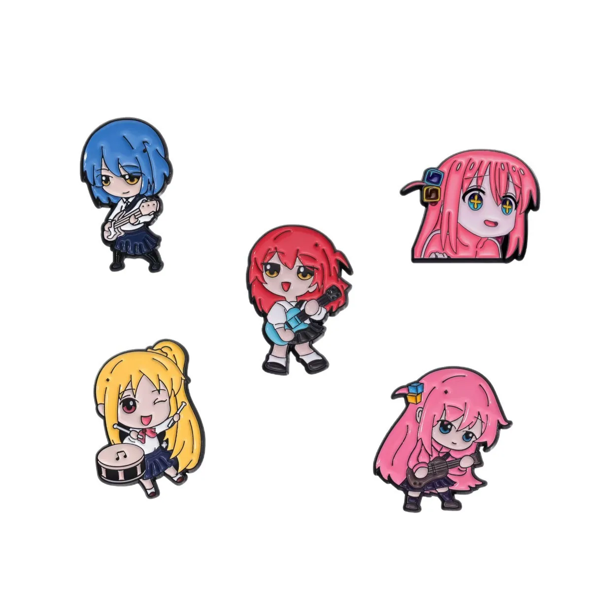 Cute Anime Bocchi the Rock Girl Pin – Cartoon Brooch Decoration for Clothes, Backpacks, and Cosplay Gifts