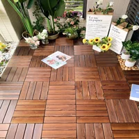 Decoration Of Household Splicing Solid Wood Flooring, Terrace, Courtyard, Outdoor Ground, Balcony Renovation, Solid Wood Floorin 6