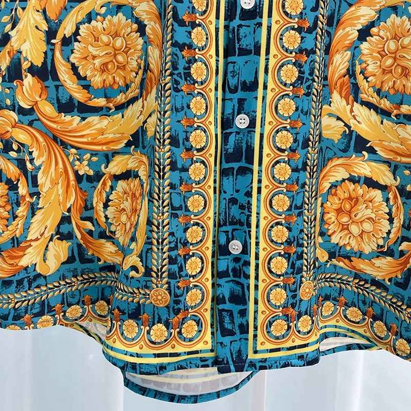 2024 Royal Luxury Men Shirt Sets Vintage Pattern 2 Piece Suit Shorts Oufits Summer Short Sleeve Printed Shirts Ropa De Hombres 5