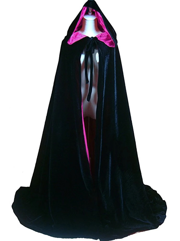 

Halloween Costumes for Women Men Fancy Cloak Velvet Hooded Adult Witch Long Cloaks Hood Capes Hooded Cape