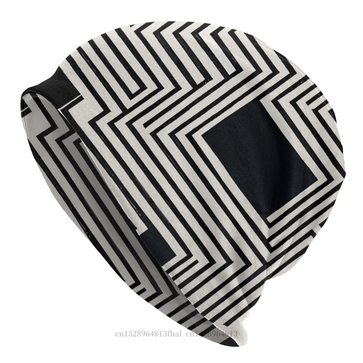 

Geometric Fashion Hats Simple Geometric Pattern Thin Hat Bonnet Hipster Skullies Beanies Caps Men Women's Earmuffs