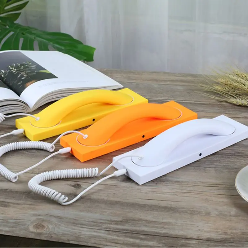 

Cell Phone Handset, Retro Telephone Handset with Base, Max 1m Cable, 3.5mm Handset Receivers for Mobile Phone Computer telefone