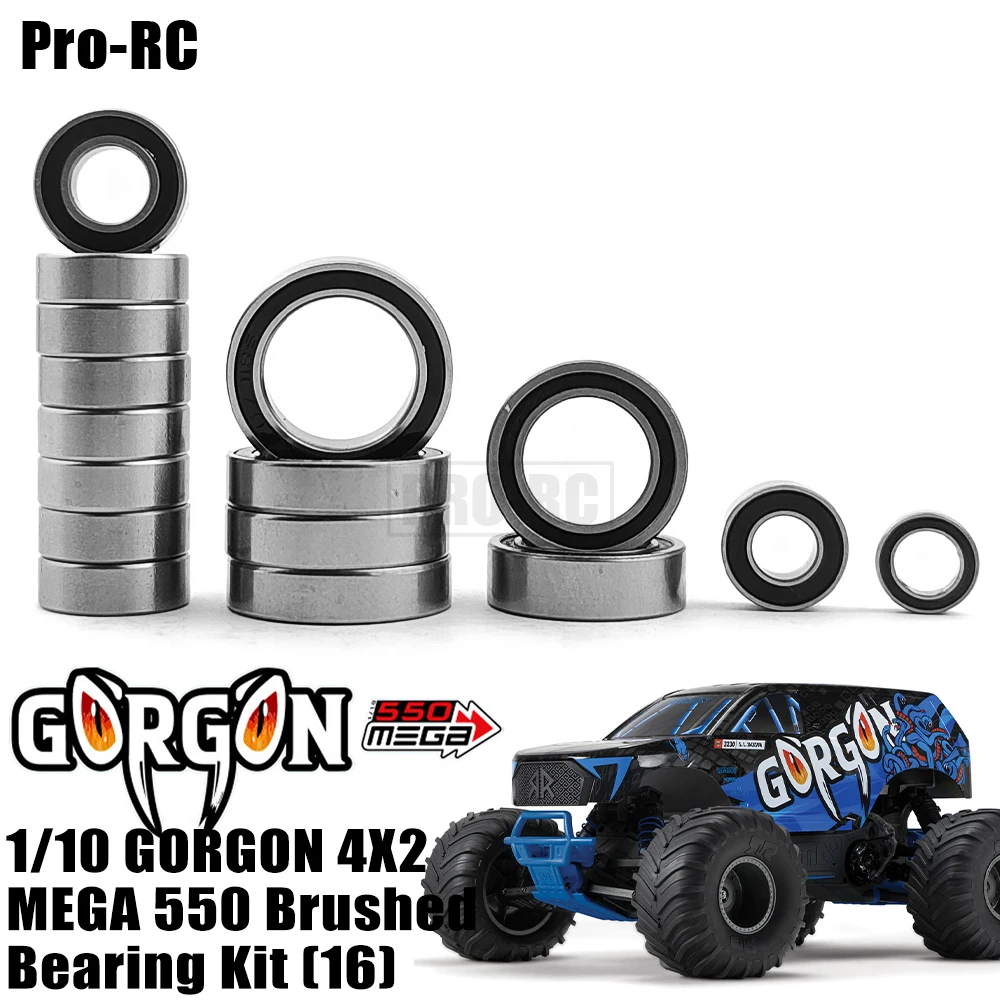 Per Arrma 1/10 Gorgon 4 X2 Mega 550 Kit Cuscinetti Sigillati Spazzolati 16 Pezzi