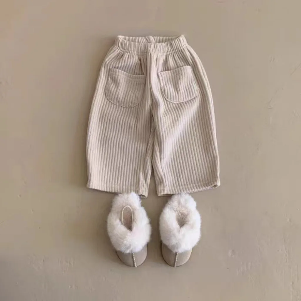 Baby Corduroy Trousers Autumn Winter Thicken Casual Pants Infant Toddler Solid Loose Pants Boy Girls Fashion Harem Pants 3
