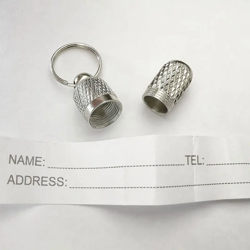 METAL SCREW LOST DOG CAT PET ID IDENTITY ADDRESS TAG COLLAR BARREL LABEL TUBE