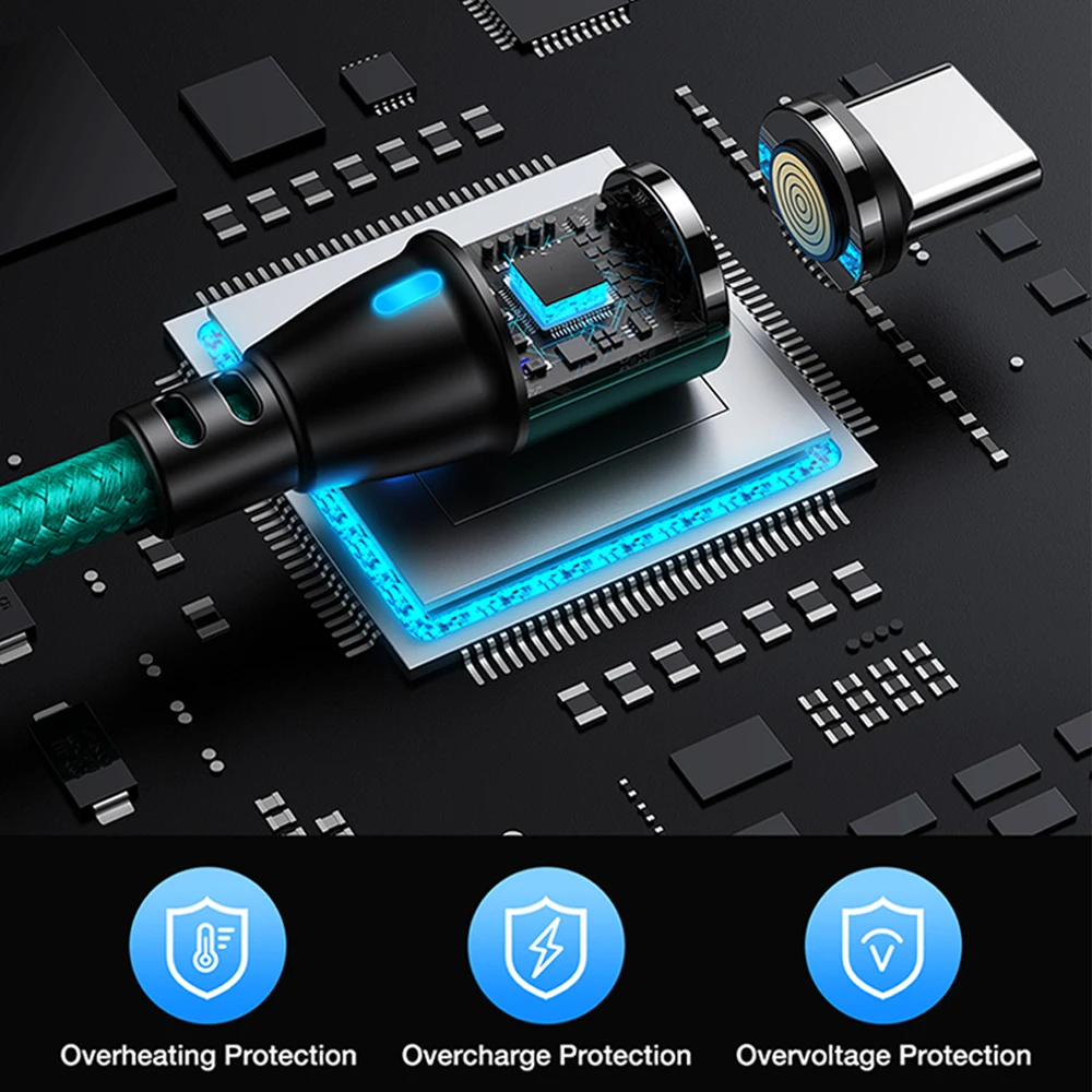 60W Magnetic USB-C Fast Charging Cable with Micro Magnetic Connector