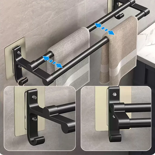 Non-Drilling Double Layer Towel Rack 3