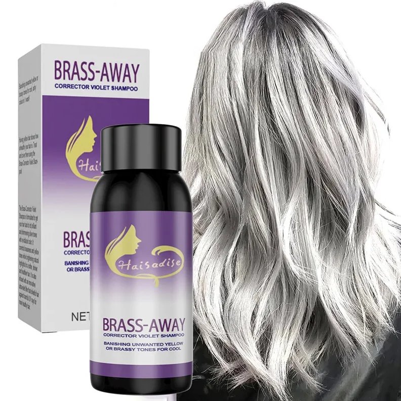 

Fixed Color Shampoo For Gray Hair Eliminating Brassy Yellow Tones Of Blonde Grey Silver Hair Color Toner Hair Care Lock Color