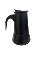 New Pure Black Moka pot induction cooker suitable coffee maker stainless steel coffee machine 1
