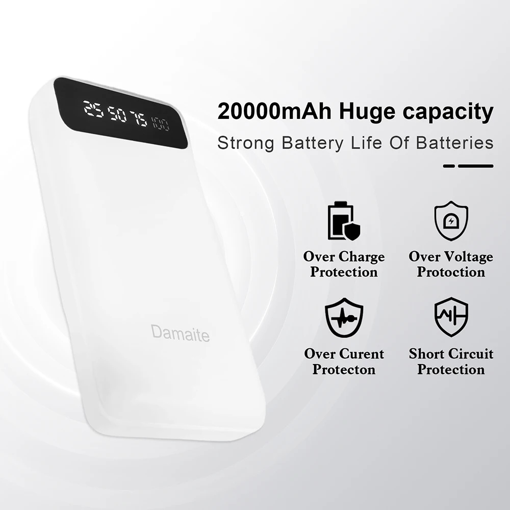 20000mAh Power Bank Portable Charging Powerbank Mobile Phone External Battery for iPhone 15 14 Samsung Huawei Xiaomi Poverbank 3