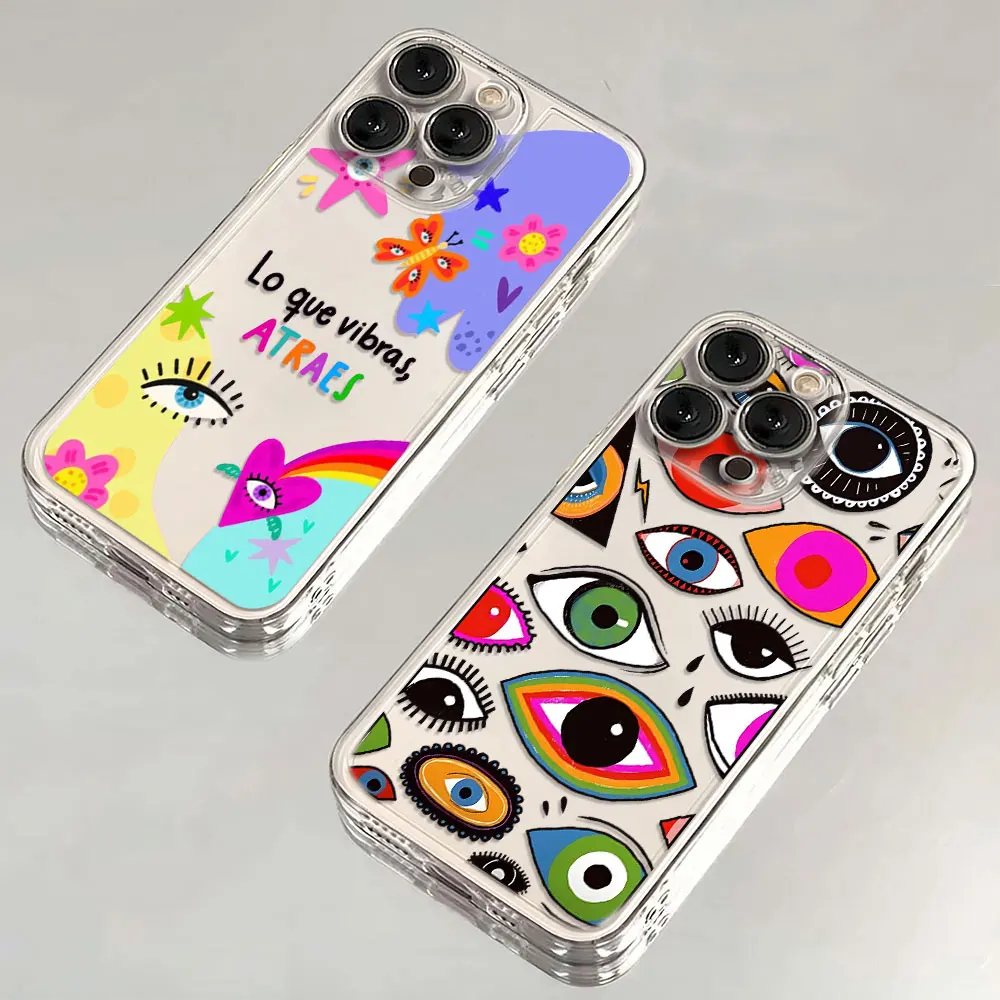 Y2K Blue Evil Eye Clear Soft TPU Phone Case