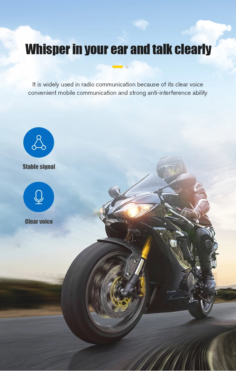 Motorrad Helm Bluetooth Headset 1200 mAh Lange Standby Drahtlose Freisprecheinrichtung Wasserdichte Motorrad Kopfhörer Moto Kopfhörer – Detail 5