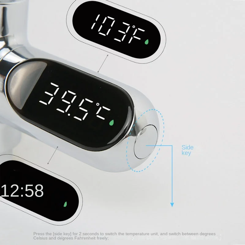 Hot Tub Water Temperature Monitor Electricity LED Display Home Shower Faucets Water Thermometer Bathing Temperature 