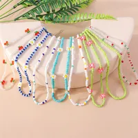 Collier de perles Boho Korea Lovely Flowers Seeds pour femmes, tour de cou court, déclaration, bijoux de vacances, cadeaux, été 1
