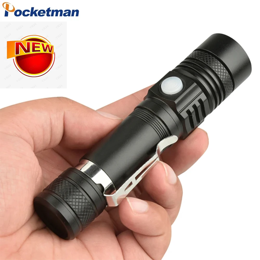 

Ultra Bright USB Rechargeable LED Flashlight T6/L2/V6 LED Torch Waterproof Flashlights Camping Flashlight 18650