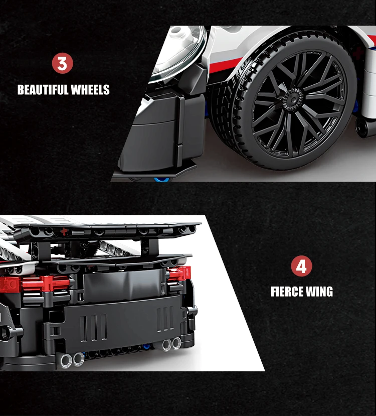 Detailansicht eines Autos aus Bausteinen