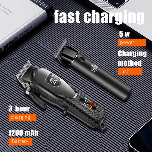 hiena Hair Clipper Kit for Men Electric Shaver Hair Trimmer Professional Cutting Machine Hair Trimmer with LCD Digital Display - Image 4