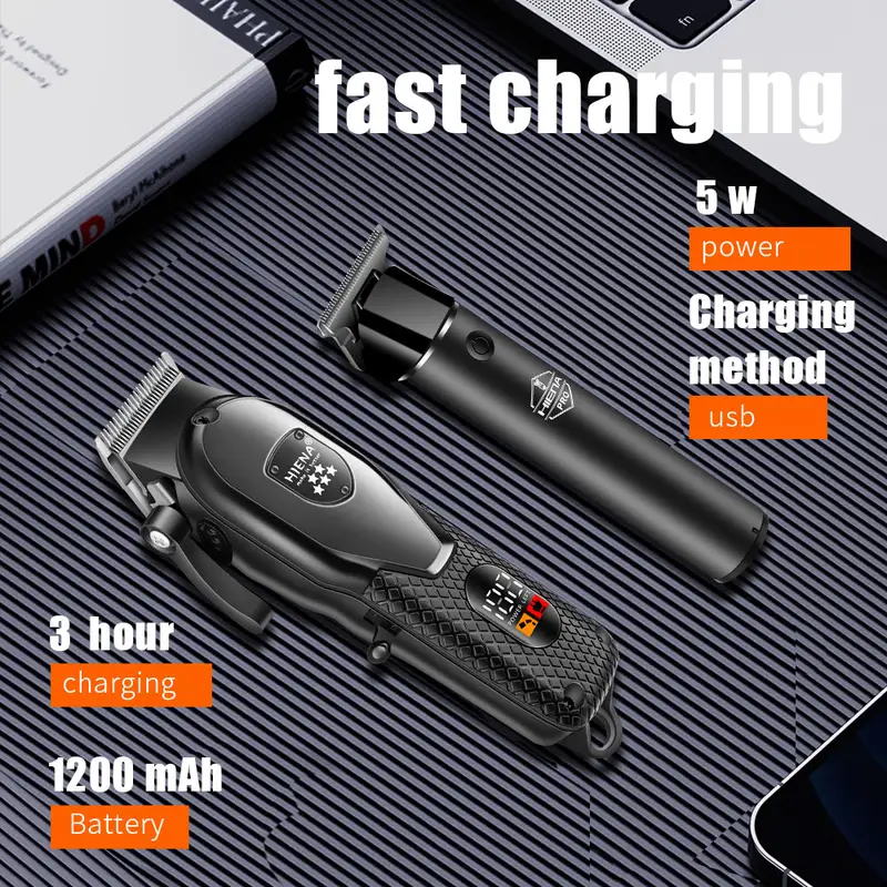 hiena Hair Clipper Kit for Men Electric Shaver Hair Trimmer Professional Cutting Machine Hair Trimmer with LCD Digital Display - Image 4