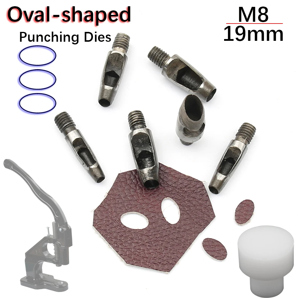 Leather Cutting Die M8 Thread Oval-Shaped Hand Press Special-shaped Punching Leathercraft Belt DIY Handmade Accessories