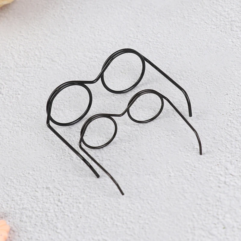 10Pcs Fashion Round Frame Lensless Retro Cool Doll Glasses For Doll 30cm