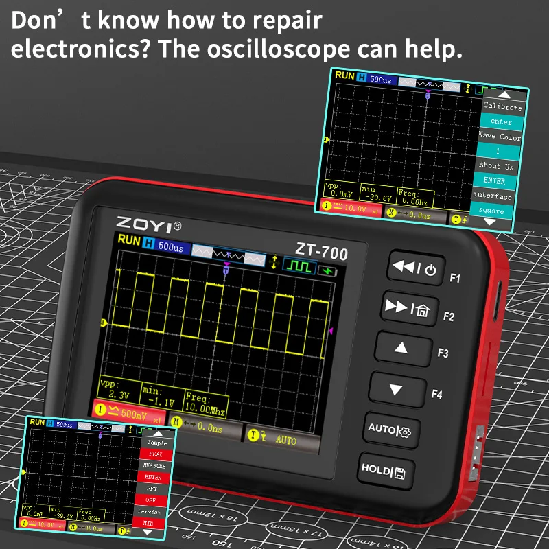 ZOYI ZT-700 4-in-1 Portable Oscilloscope 10M Bandwidth with Programmer Emulator Waveform Recorder Function 3