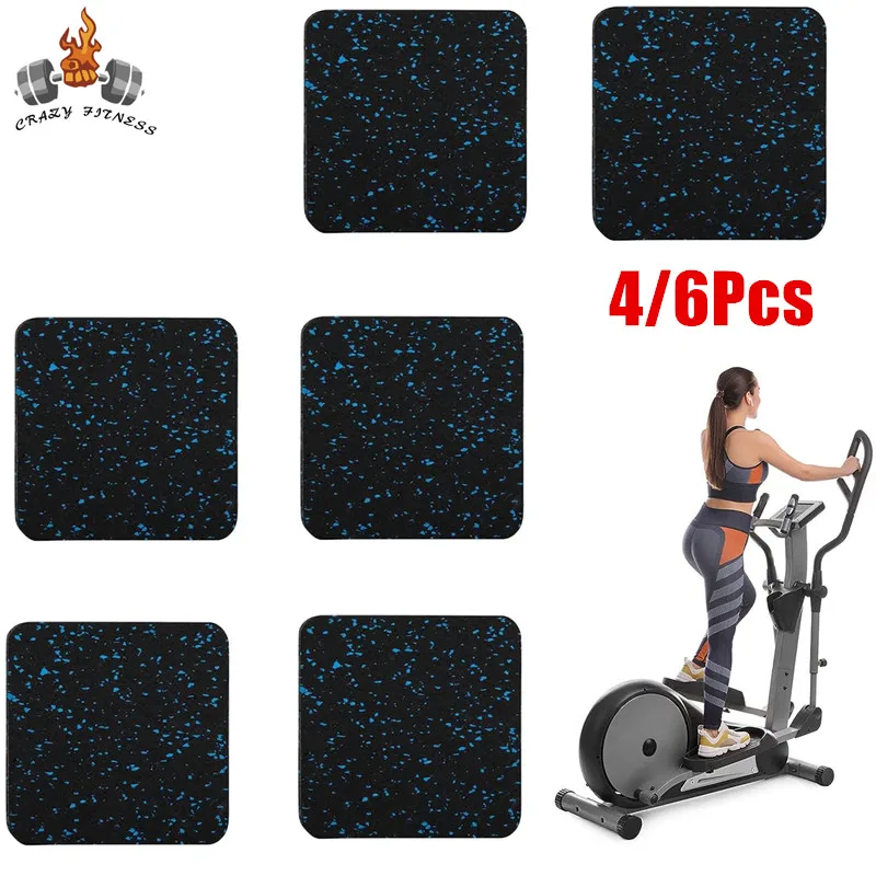 10*10cm Treadmill Mats Pads High Density Rubber Shock-proof Sound-Absorbing Cushioning Floor Mat Home Gym Exercise Equipment