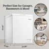 5.0 Cu. Ft. Chest Freezer Adjustable Thermostat Quick Freezing System Removable Basket LED Lights Low Noise Front Defrost Drain 6