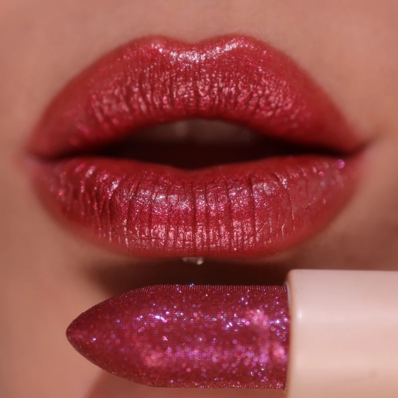 2pcs Luxurious Berry-Shine Glitter Lipstick and Lip Liner Pen - Hydrating & Long-Lasting Diamond Shine For All Skin Types 2
