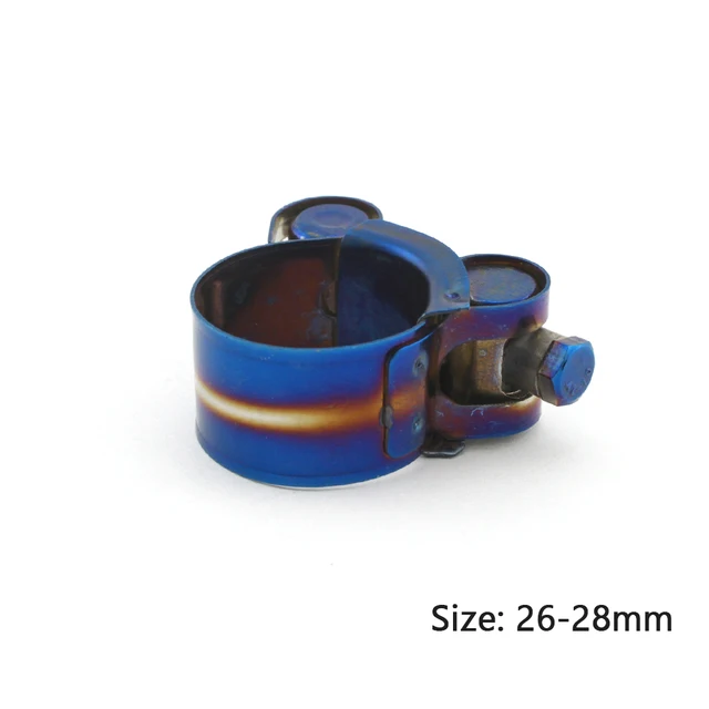Universal Stainless Steel Hose Clamp Kit Adjustable Titanium Blue T
