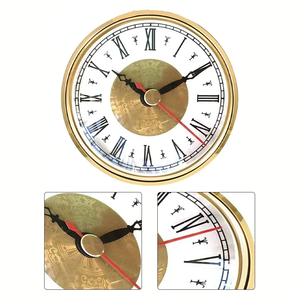 80mm Clock Quartz Movement Round Clocks For Head Insert Classic Clock Craft Roman Numerals Watch Handmade DIY Replacement Part