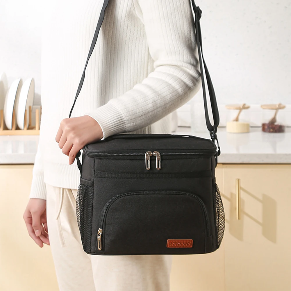 Portable Lunch Bag Food Thermal Box Multifunctional Large Capacity Travel Picnic Lunch Box with Shoulder Strap for Hiking